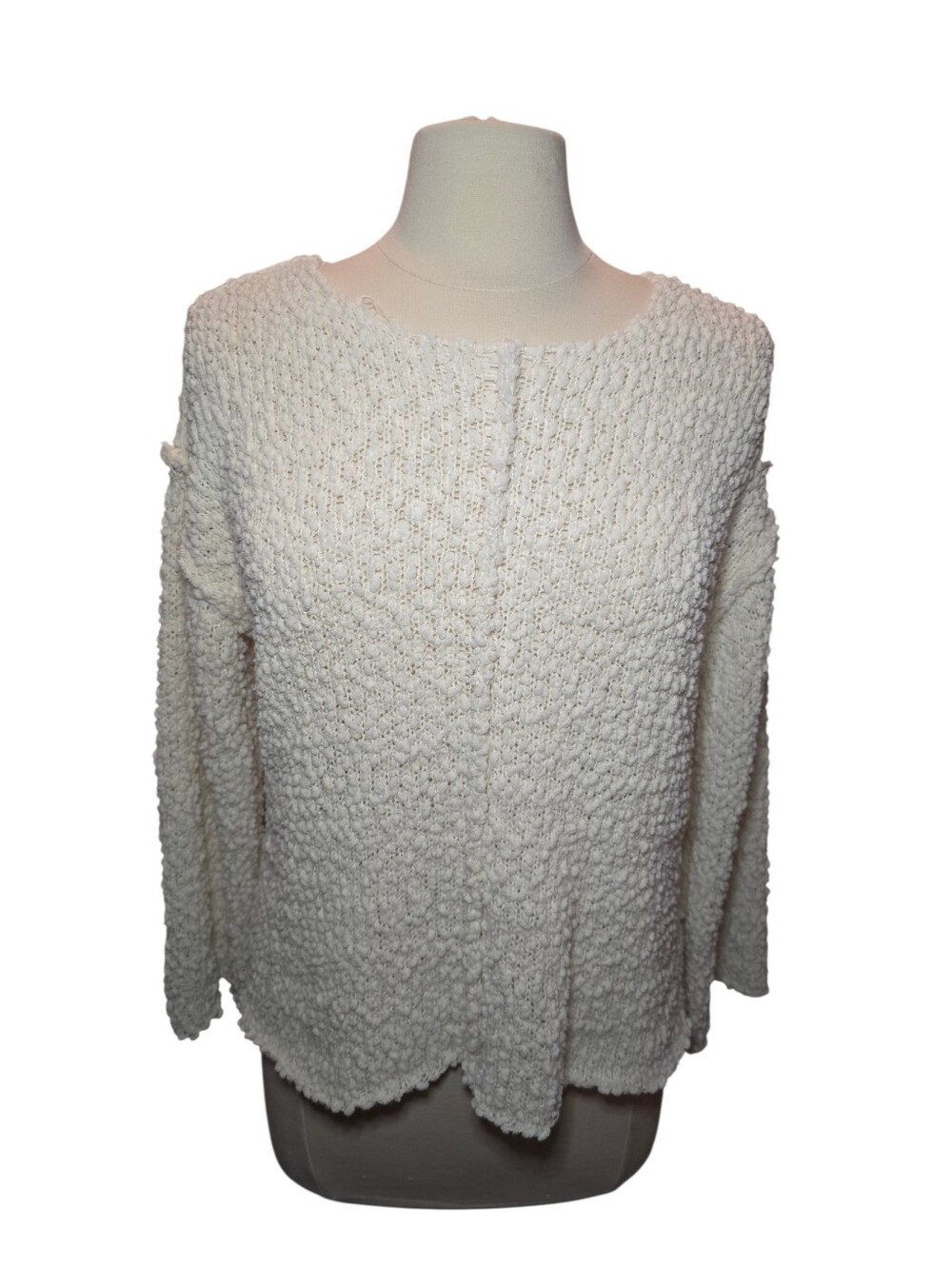 Mine Cream Off White Colored Knit Sweater Size Small